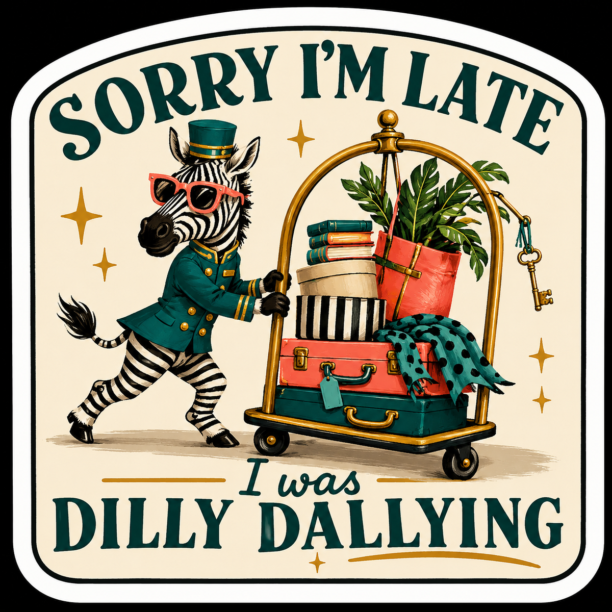 Sorry I’m Late, I Was Dilly Dallying Sticker