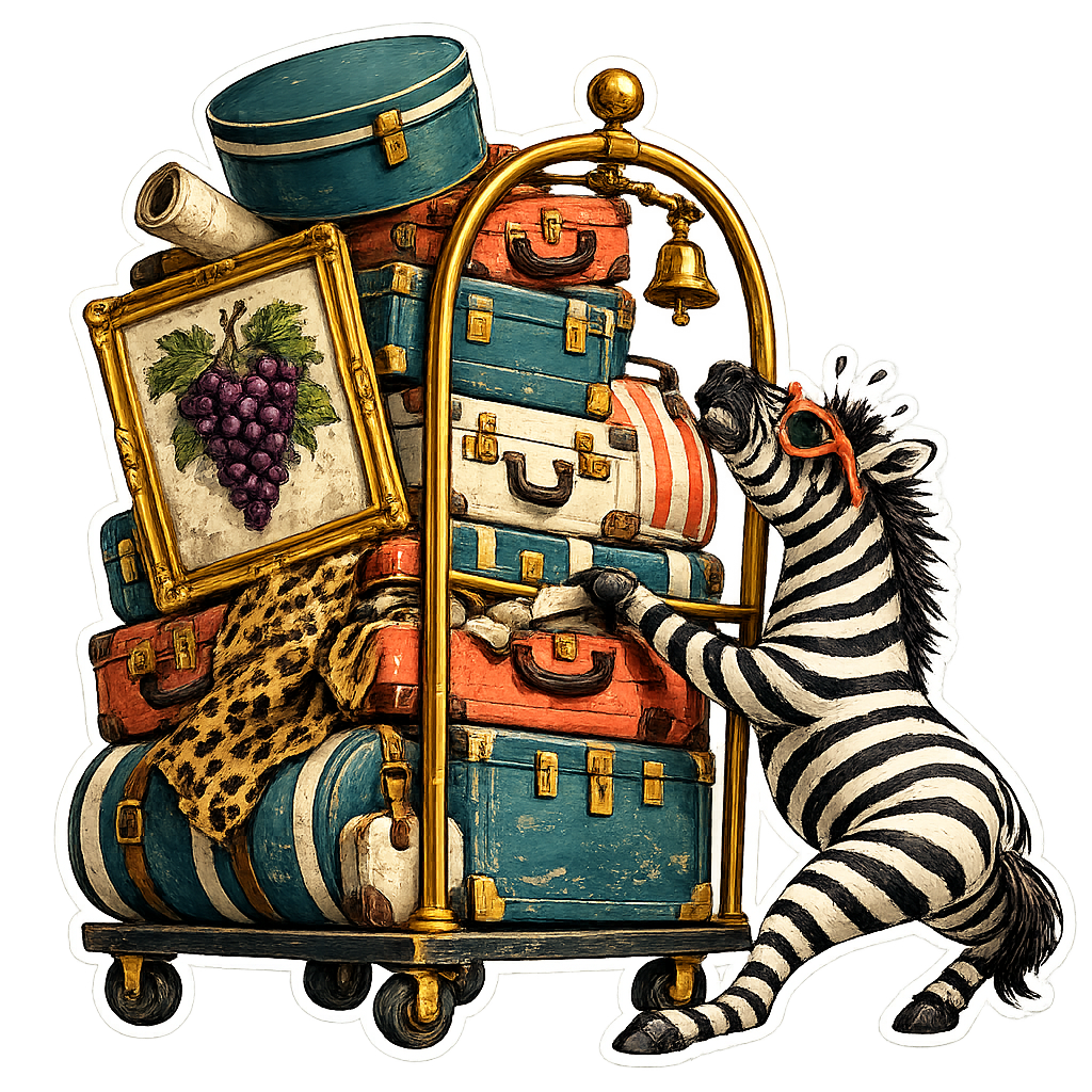 Zebra Luggage Cart Sticker