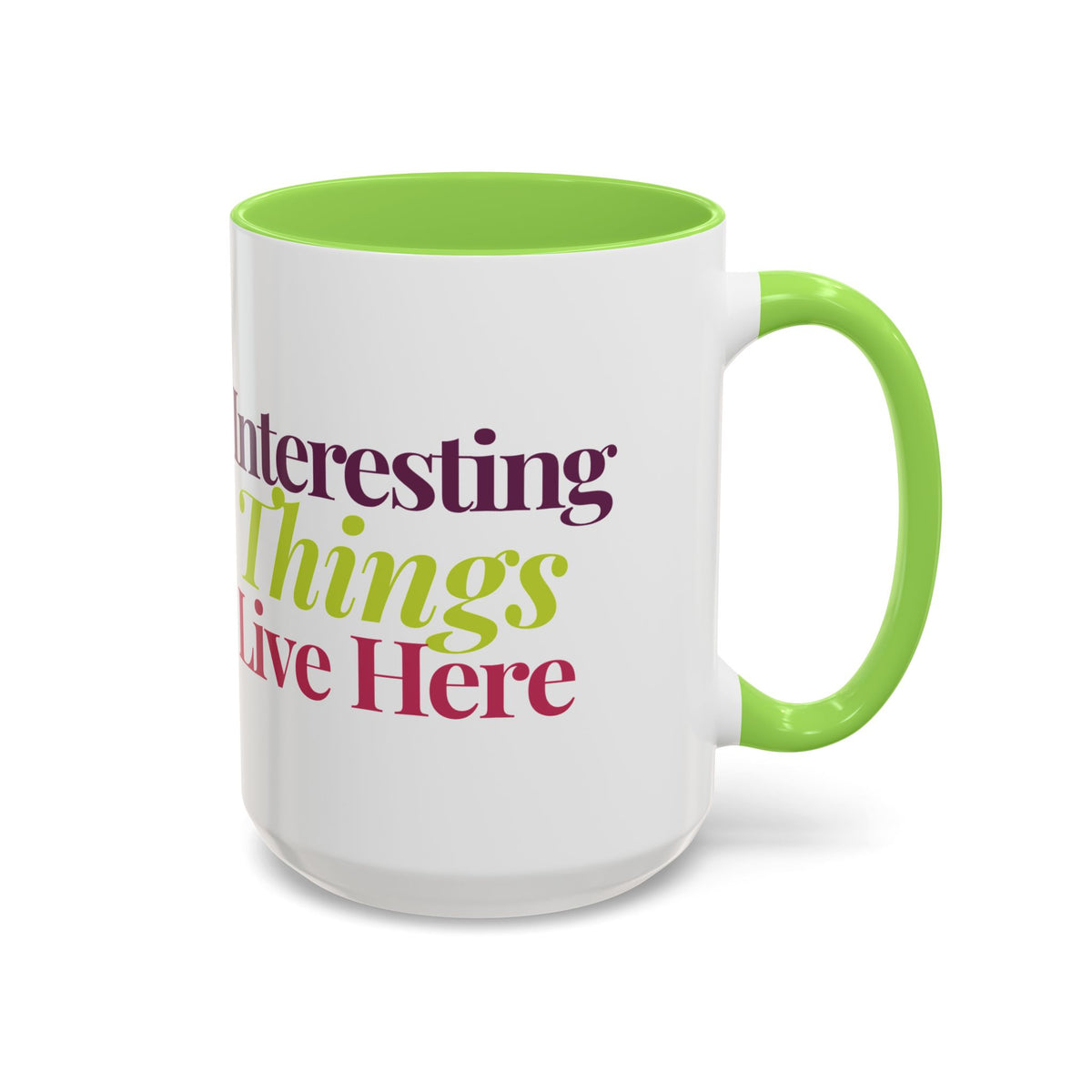 Interesting Things Live Here Mug — Green