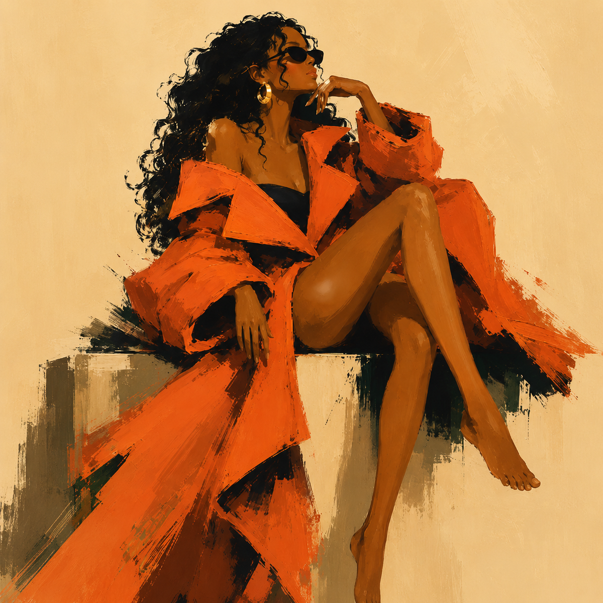 Orange Coat Woman — 8×10 Fine Art Print