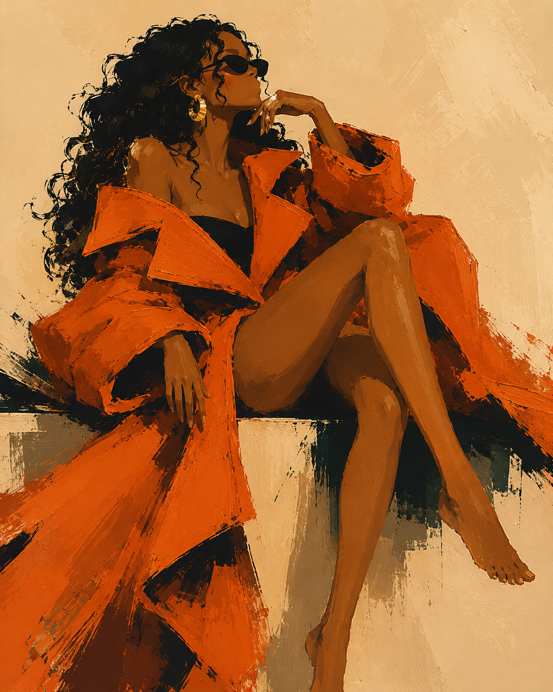 Orange Coat Woman — 8×10 Fine Art Print