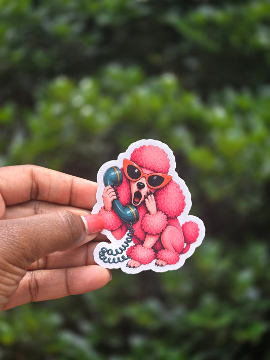 Poodle Telephone Sticker