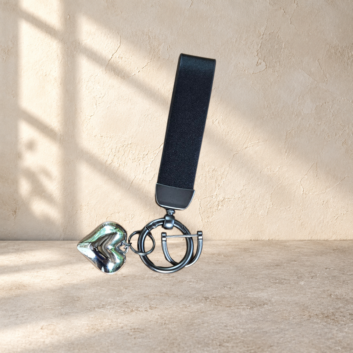 Heart Charm Wristlet Keychain